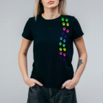 T-shirt with colored paws (paw print) - Image 3