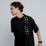 T-shirt with colored paws (paw print)