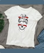 Футболка з чэрапам у павязцы і акулярах