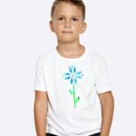 Футболка з геаметрычнай кветкай