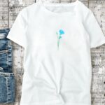 Футболка з блакітнымі васількамі